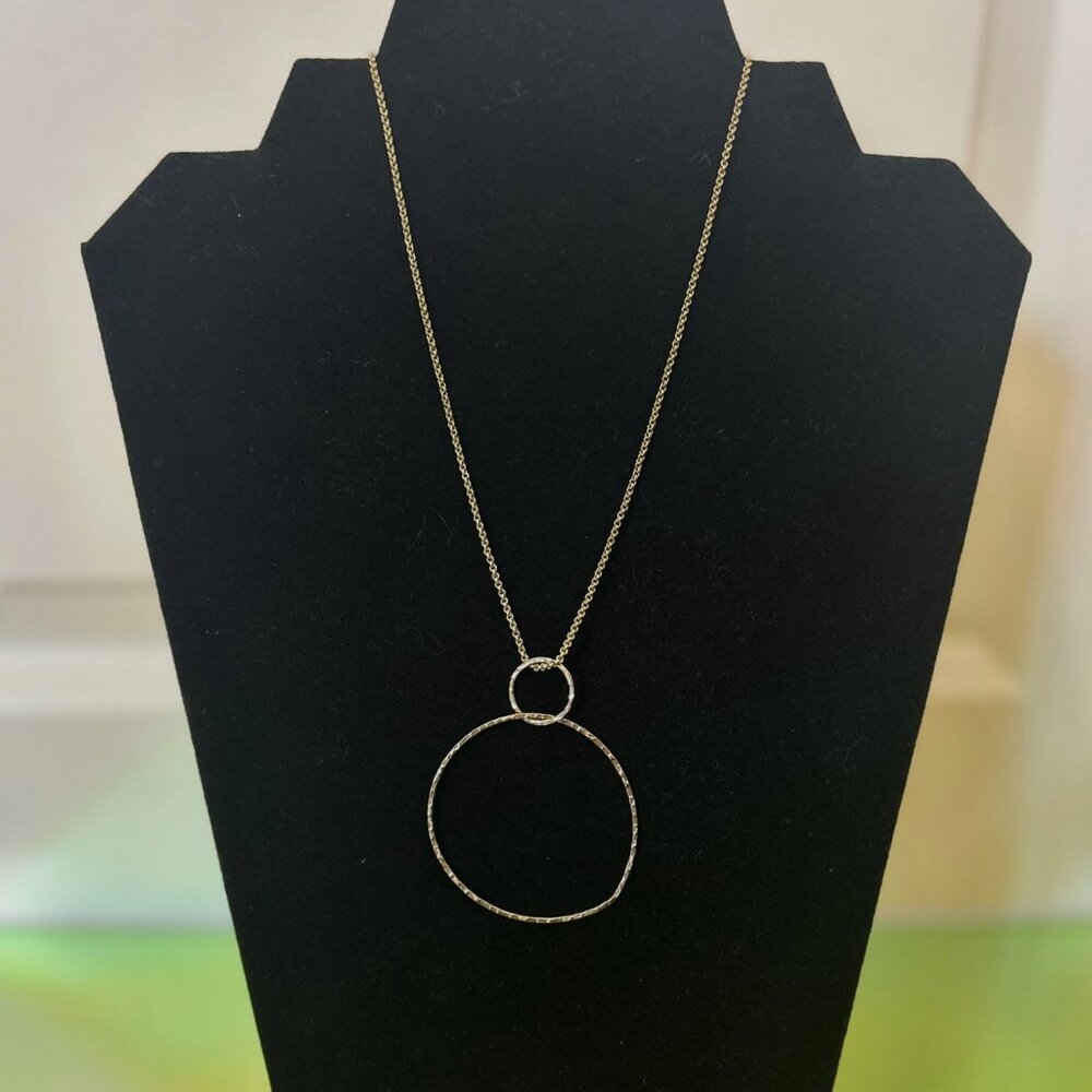 Circle of Love Long Geometric Hoop Necklace
